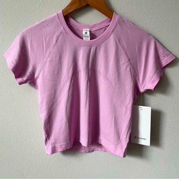 NWT Lululemon Swiftly Tech Cropped Short-Sleeve Vitapink Size 8 - Picture 1 of 6